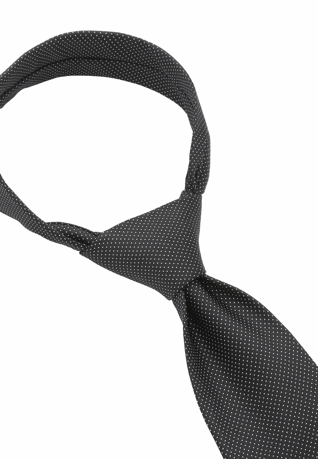 (Schwarz) Picoté Seidenkrawatte Detail Knotenstruktur 8cm