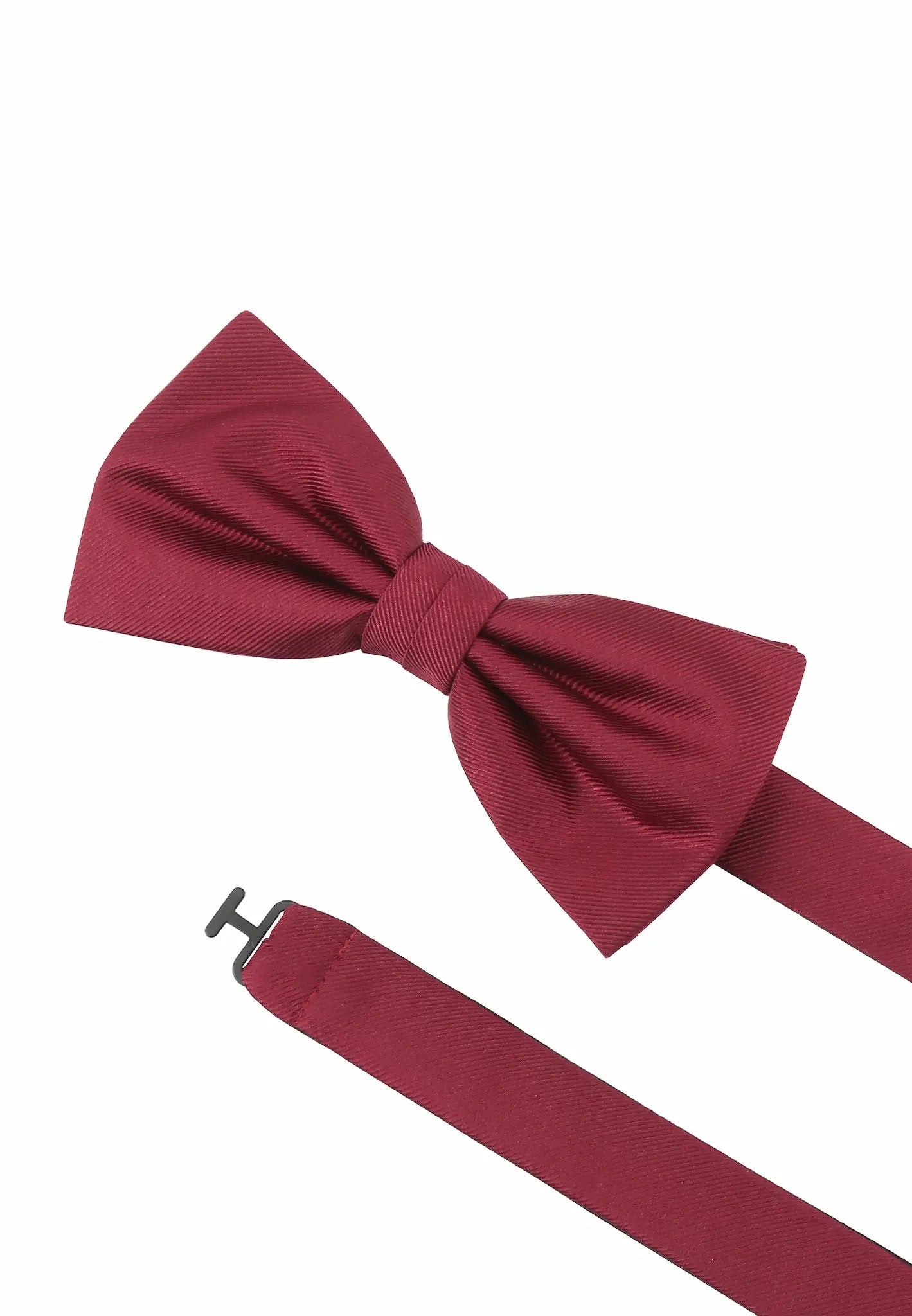 (Bordeaux) Detail Seidenfliege Uni Basic Übergröße Struktur