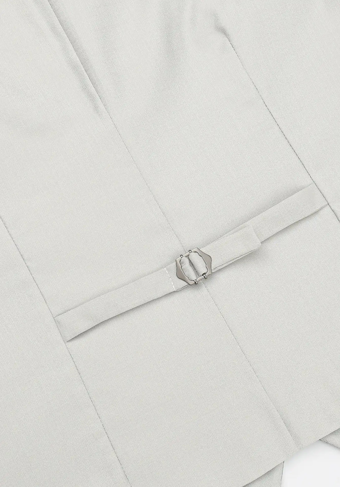 (Silber) Hochzeitsweste Herren – Rückseite mit verstellbarem Riegel und Metallschnalle