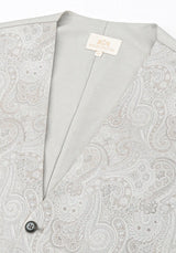 (Beige) Hochzeitsweste Sterlington Paisley – V-Ausschnitt mit Label