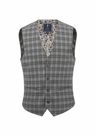 Men's Vest - Glen Check Grey