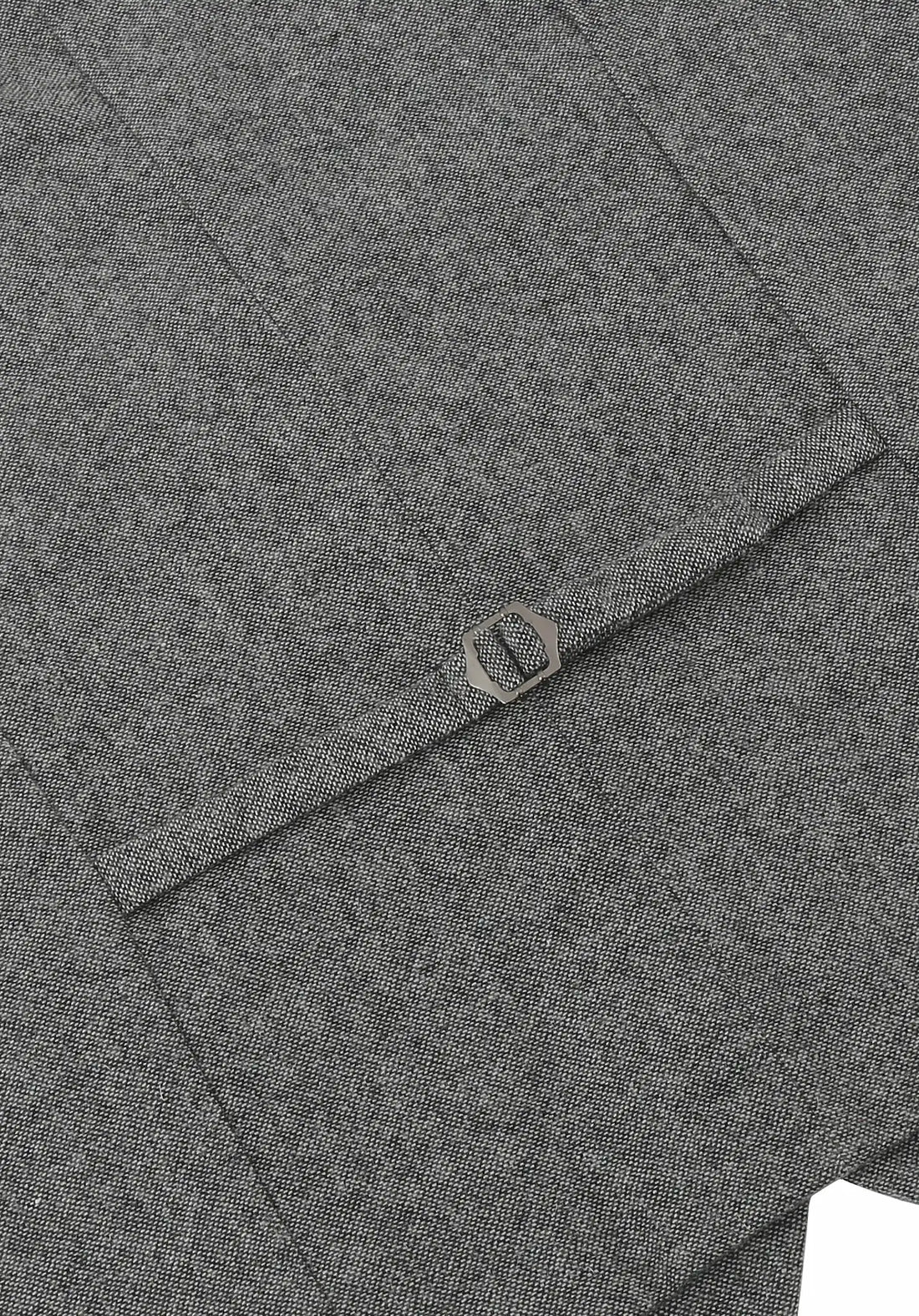 (Grau) Weste Tweed – Rückansicht mit verstellbarem Riegel