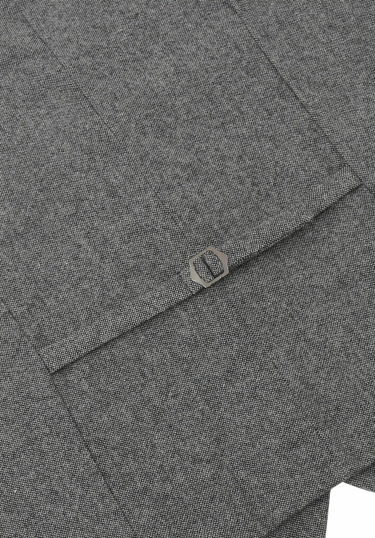 (Grau) Weste Tweed – Rückansicht mit verstellbarem Riegel