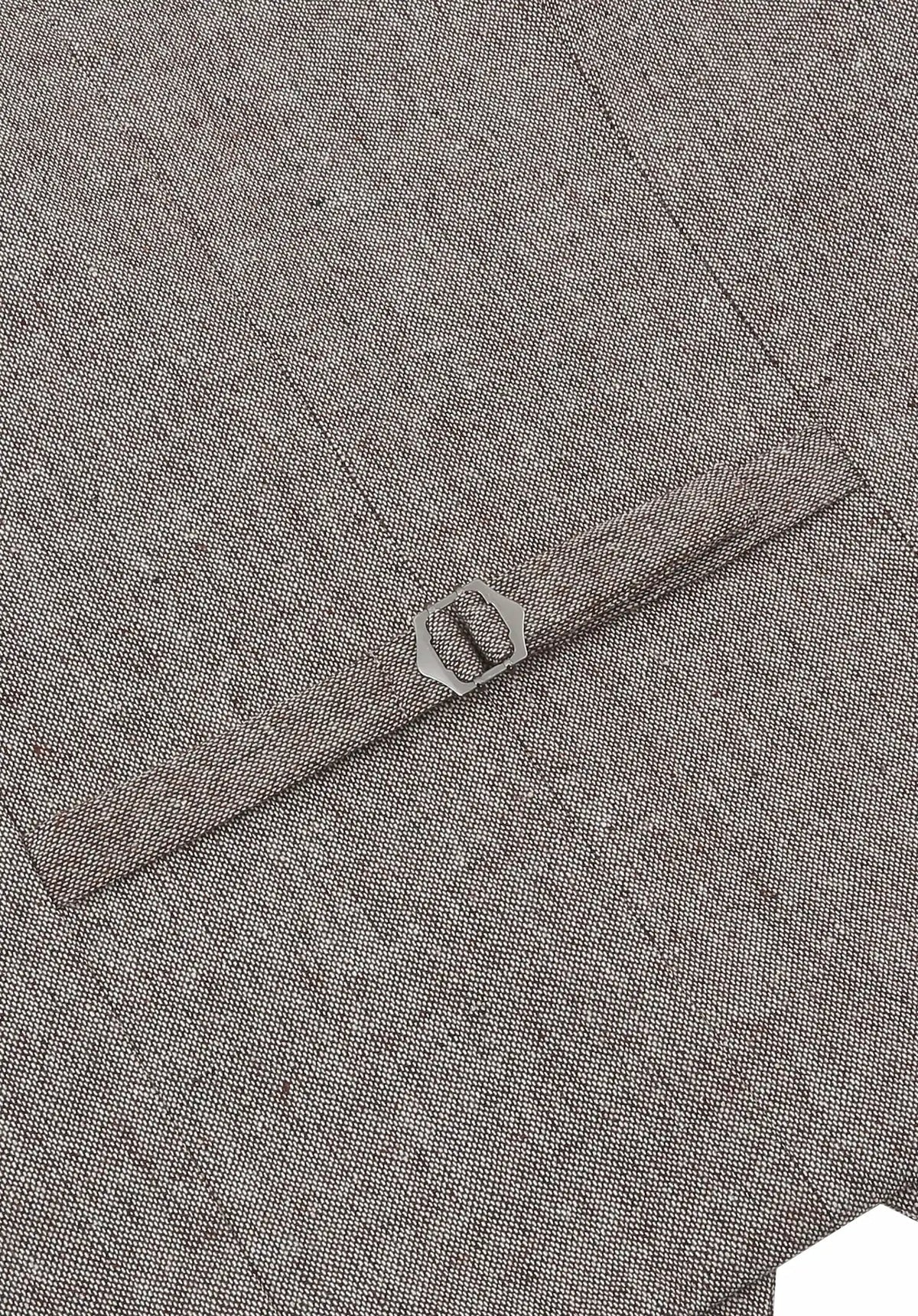 (Beige) Weste Tweed – Rückansicht mit verstellbarem Riegel