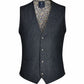 (Anthrazit) Westen Set Tweed – Weste Frontalansicht mit floralem Innenfutter