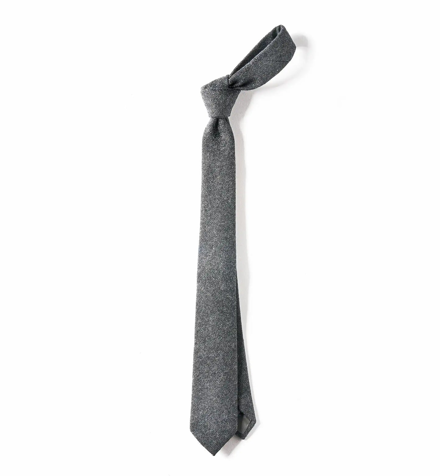 (Grau) Krawatte Herren Tweed Wolle – Detailansicht