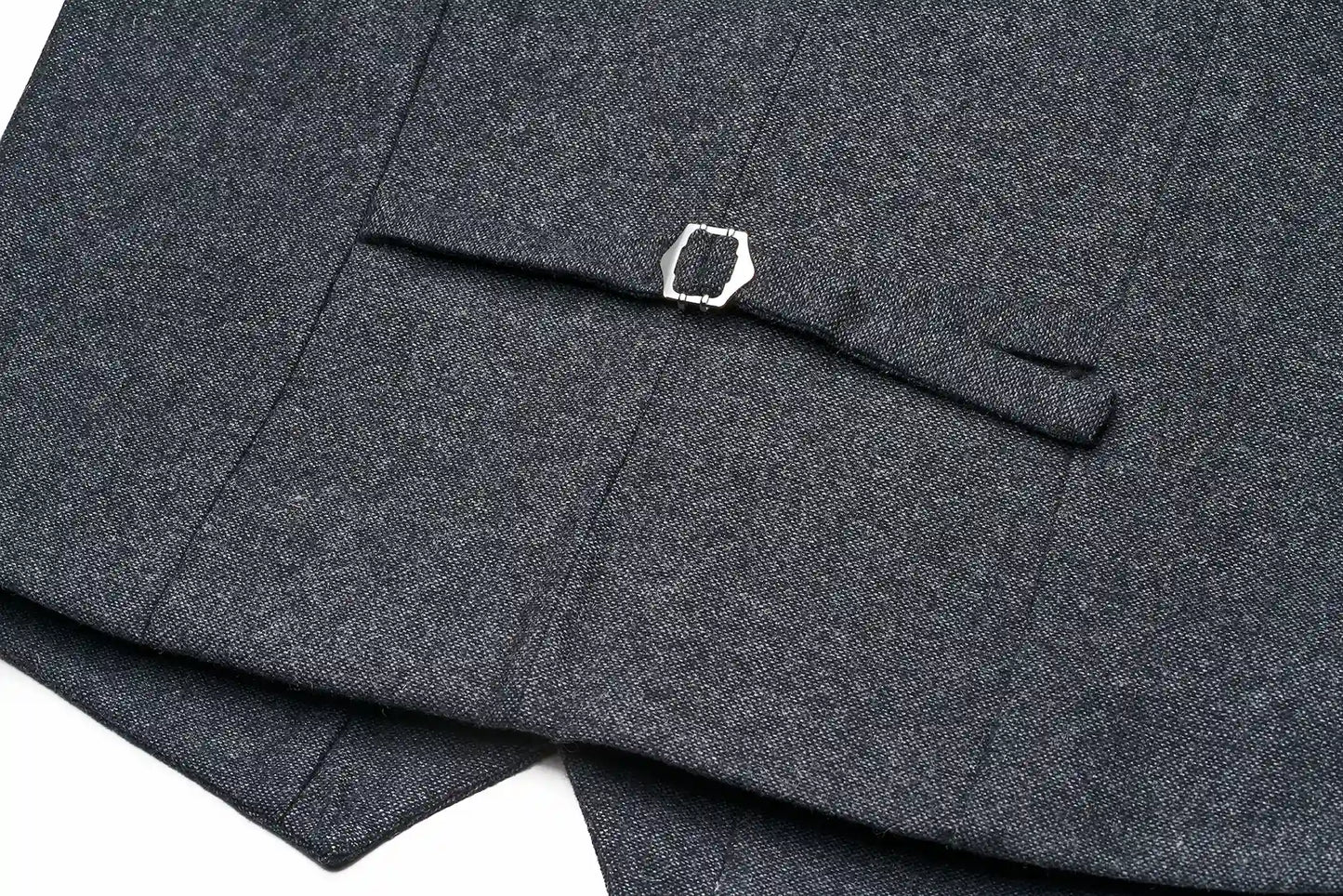 (Anthrazit) Westen Set Herren Tweed – Rückseite mit verstellbarem Riegel