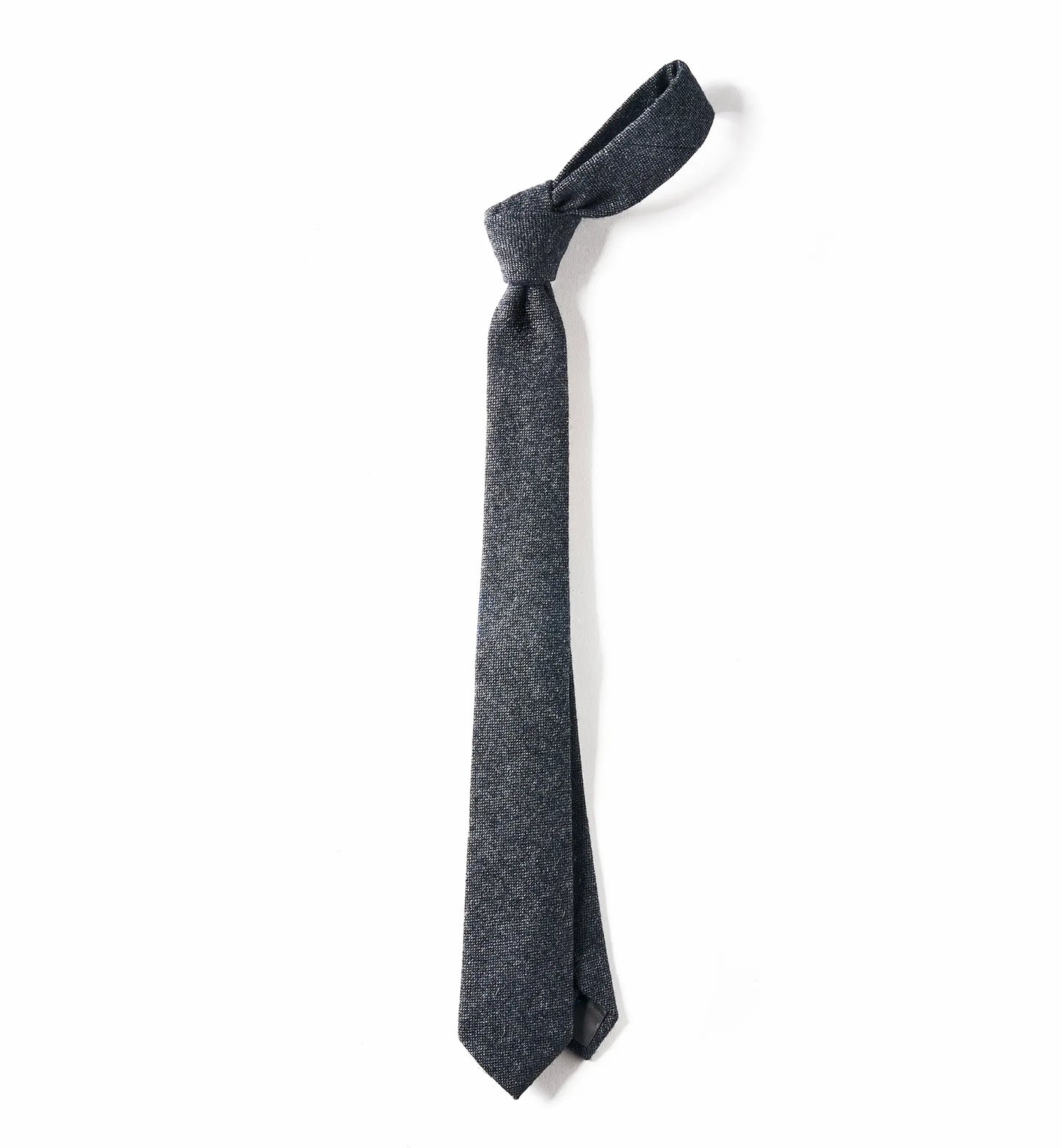 (Anthrazit) Krawatte Herren Tweed Wolle – Detailansicht