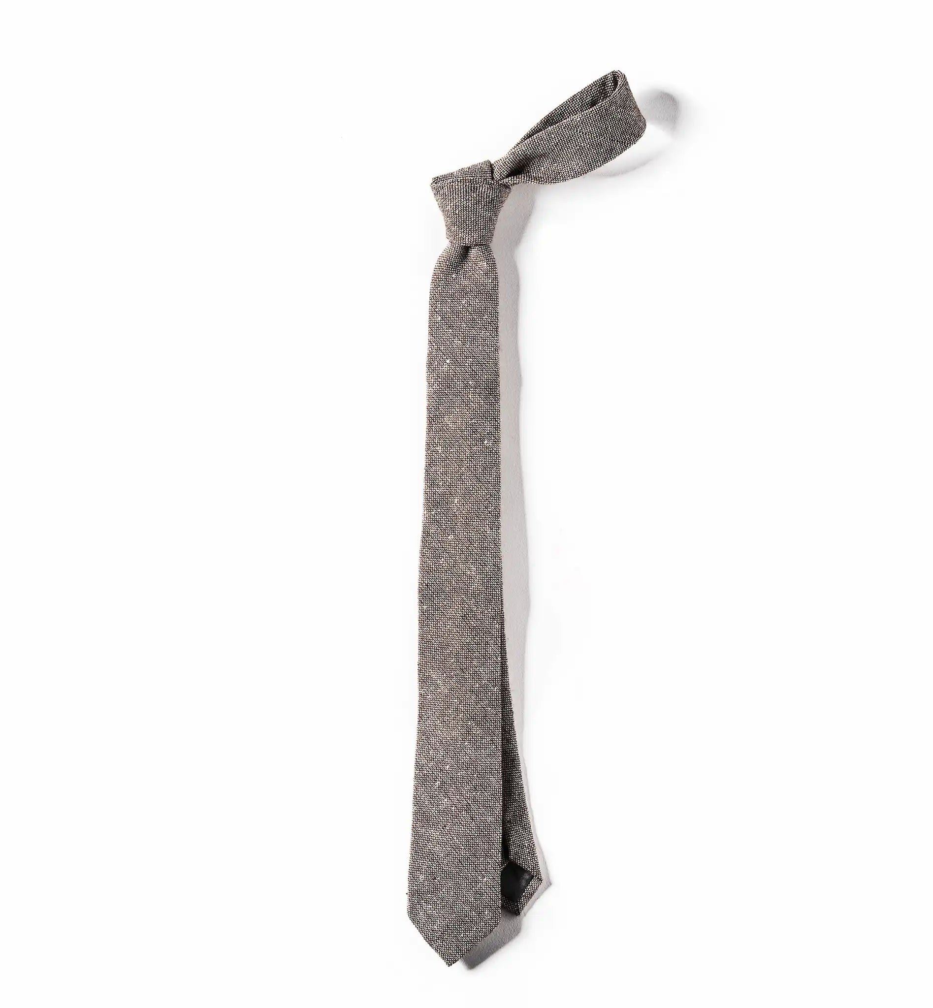 (Beige) Krawatte Herren Tweed Wolle – Detailansicht