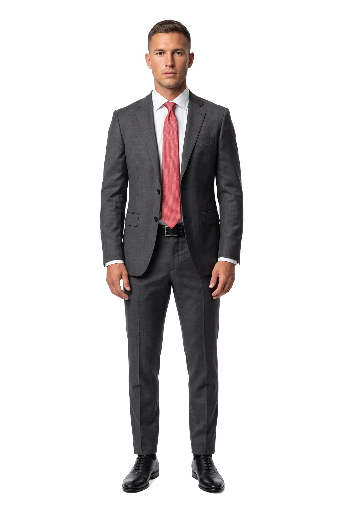 (Hellrot) seidenkrawatte herren picote überlänge getragen ganzkörper look