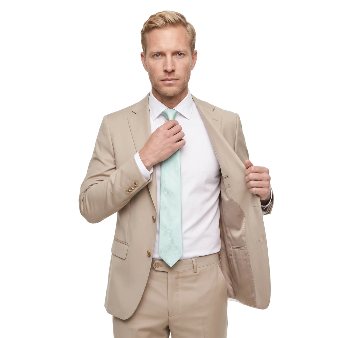 (Mint) seidenkrawatte herren pastell getragen pose krawatte frei sichtbar