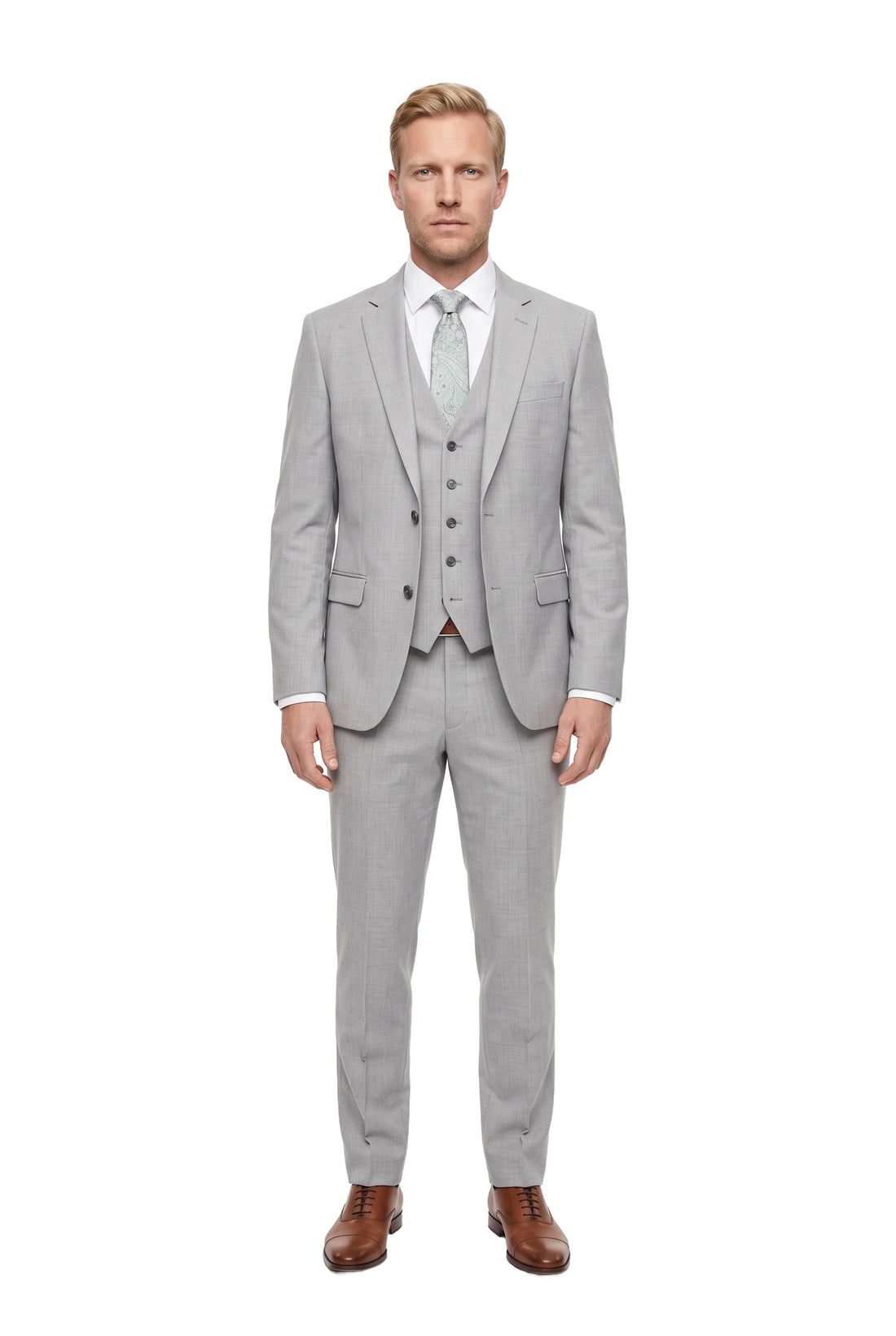 (Grün) hochzeitskrawatte herren paisley getragen ganzkörper look